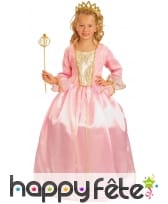 Costume de petite princesse rose coutures dorées