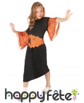 Costume de petite sorcière araignée noir orange, image 1