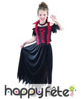 Costume de petite vampire dentelé noir et rouge, image 3