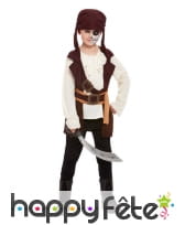 Costume de pirate marron pour garçon avec bandeau