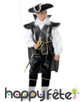 Costume de pirate noir et dentelles, enfant