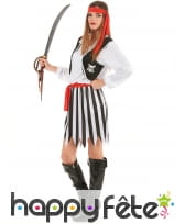 Costume de piratesse robe rayée noire et blanche, image 1