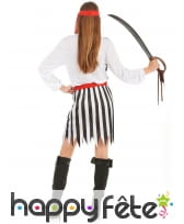 Costume de piratesse robe rayée noire et blanche, image 2