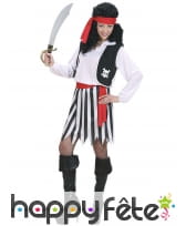 Costume de piratesse robe rayée noire et blanche, image 3