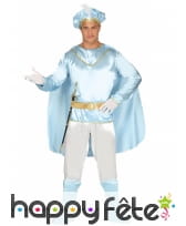 Costume de Prince Charmant effet satiné turquoise