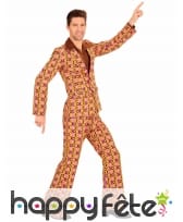 Costume disco psychedelique orange homme