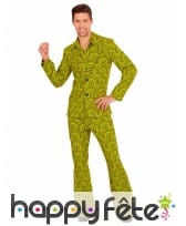 Costume disco psychedelique vert homme
