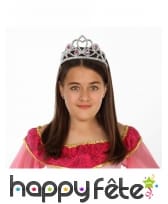 Couronne de princesse à strass roses pour fille