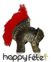 Casque de romain avec plumes rouges, adulte