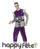 Costume de robot violet futuriste pour homme