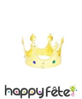 Couronne de roi dorée pierres incrustées, adulte