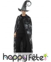 Cape de sorcier noire et grise avec capuche, image 2