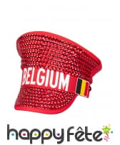 Casquette de supporter Belge rouge à paillettes, image 1
