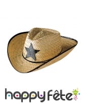Chapeau de sherif en paille adulte