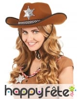 Chapeau de sherif marron pour adulte, image 1