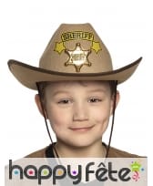 Chapeau de shériff avec étoile pour enfant