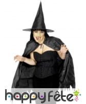 Chapeau de sorciere adulte avec cape et nez, image 1