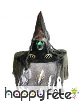 Chapeau de sorcière tête de mort lumineuse