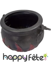 Chaudron de sorcière décoré de flammes