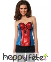 Corset de Spiderman scintillant pour femme
