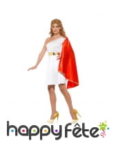 Costume de sénatrice romaine avec toge rouge, image 1