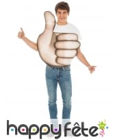 Costume de smiley pouce en l'air pour adulte