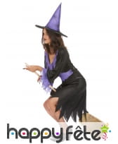Costume de sorcière noir et violet, robe découpée, image 1
