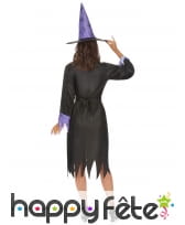 Costume de sorcière noir et violet, robe découpée, image 2