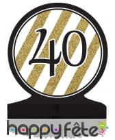 Centre de table d'anniversaire noir et or, image 3