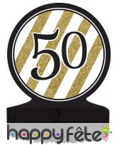 Centre de table d'anniversaire noir et or, image 4