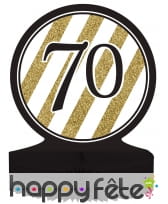 Centre de table d'anniversaire noir et or, image 5