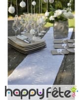 Chemin de table blanc de baptême, image 1