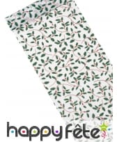 Chemin de table de Noël feuilles de Houx 4m