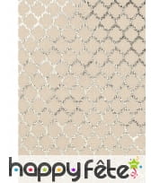 Chemin de table en lin motif nid d'abeille doré 5m, image 1