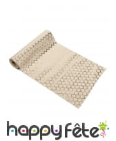 Chemin de table en lin motif nid d'abeille doré 5m, image 2