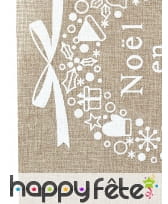 Chemin de table en lin Noel en famille, 28cm x 5m, image 1