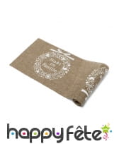 Chemin de table en lin Noel en famille, 28cm x 5m, image 2