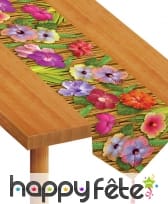 Chemin de table imprimé fleurs d'hibiscus, image 2