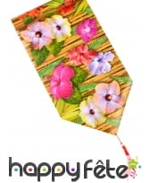 Chemin de table imprimé fleurs d'hibiscus