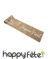 Chemin de table Joyeux Noel en toile de jute, 5m, image 2