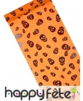 Chemin de table orange et têtes de mort 29cmx5m