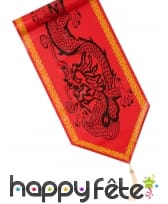 Chemin de table rouge imprimé dragon