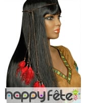 Collier de tête Indien plumes et perles, image 3