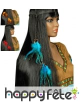 Collier de tête Indien plumes et perles