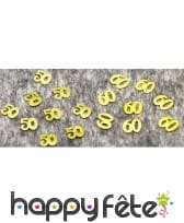 Confettis de table en forme de chiffre 50 ou 60