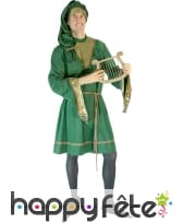 Costume de troubadour en velours vert