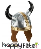 Casque de viking métallique avec cornes