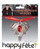 Collier de vampire avec médaillon et pierre rouge, image 1