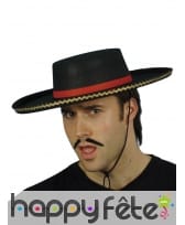 Chapeau espagnol adulte noir galonné, image 1