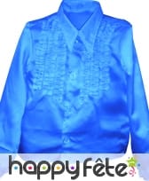Chemise enfant à super ruches bleue